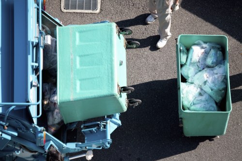 Professional waste management team at work